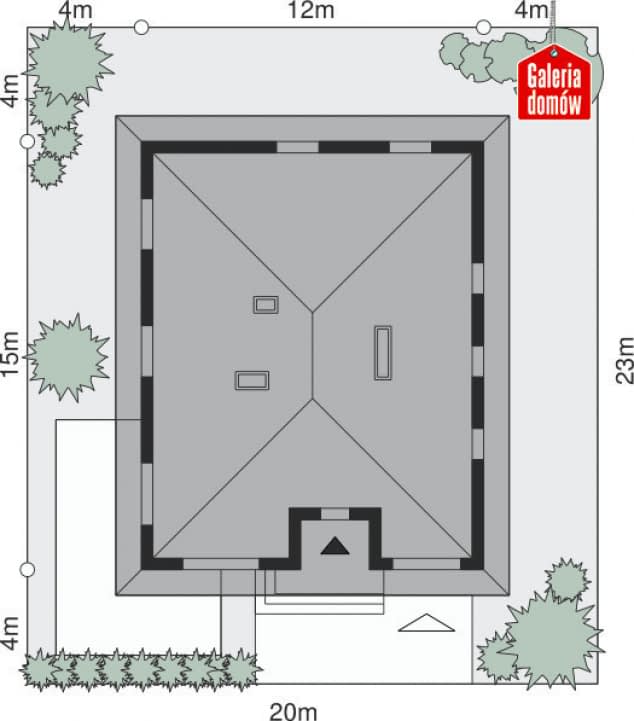 Rzut projektu Dom przy Słonecznej 6 - Sytuacja