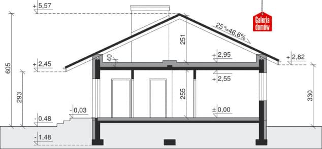 Rzut projektu Dom przy Przyjemnej 2 - Przekrój