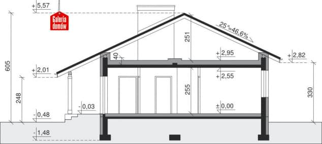 Rzut projektu Dom przy Przyjemnej 3 - Przekrój