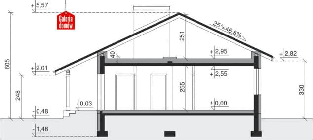 Rzut projektu Dom przy Przyjemnej 5 - Przekrój