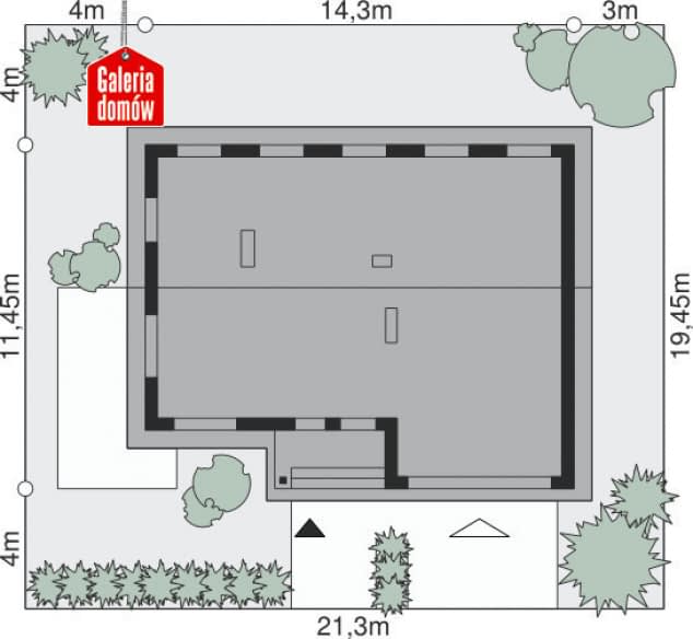 Rzut projektu Dom przy Przyjemnej 7 bis - Sytuacja
