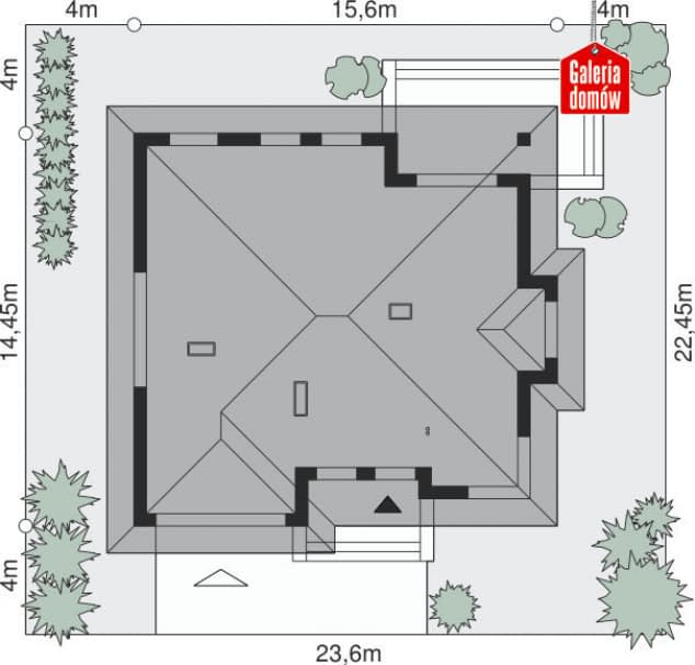 Rzut projektu Dom przy Pastelowej 2 bis - Sytuacja