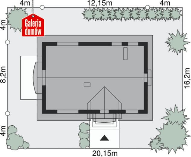 Rzut projektu Dom przy Alabastrowej 19 - Sytuacja