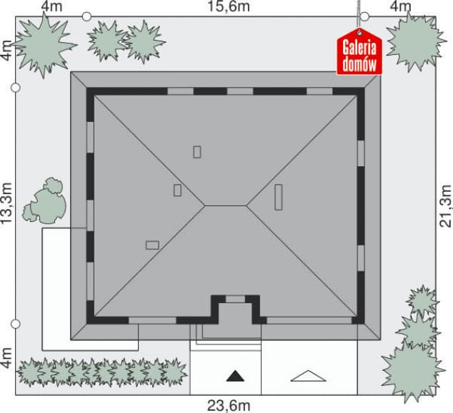 Rzut projektu Dom przy Słonecznej 7 - Sytuacja
