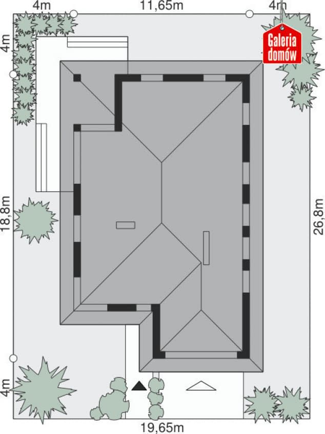 Rzut projektu Dom przy Pastelowej 3 bis - Sytuacja