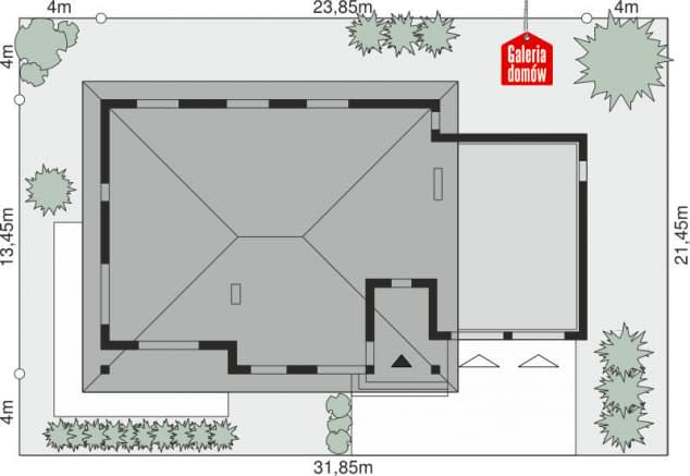 Rzut projektu Dom przy Makowej 5 bis - Sytuacja