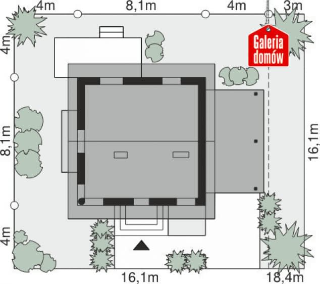 Rzut projektu Dom przy Wiosennej 8 - Sytuacja