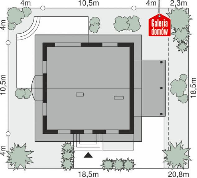 Rzut projektu Dom przy Cyprysowej 53 - Sytuacja