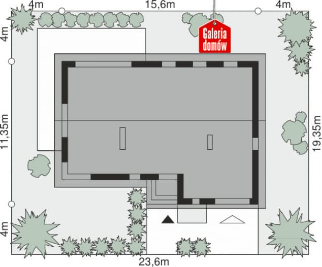 Rzut projektu Dom przy Przyjemnej 18 bis - Sytuacja