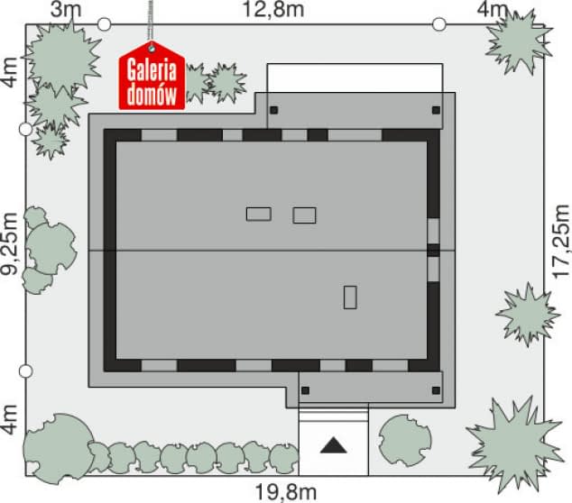 Rzut projektu Dom przy Bukowej 14 - Sytuacja