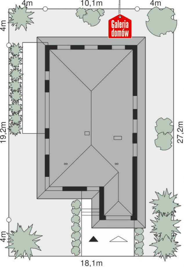 Rzut projektu Dom przy Pastelowej 19 - Sytuacja