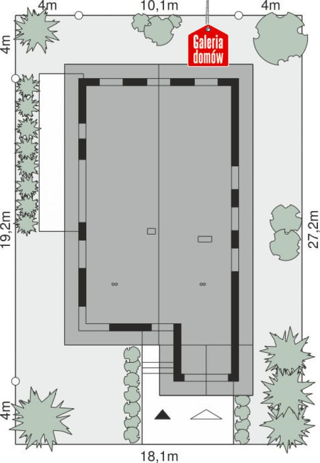 Rzut projektu Dom przy Pastelowej 19 D bis - Sytuacja