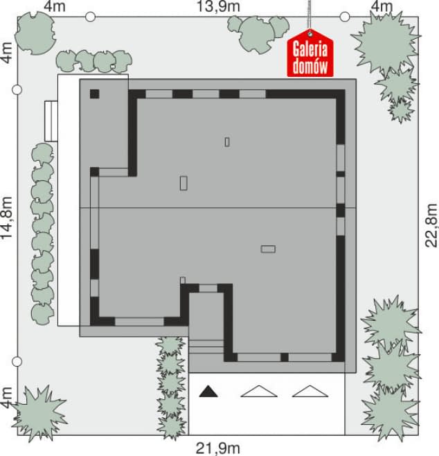 Rzut projektu Dom przy Przyjemnej 29 bis - Sytuacja