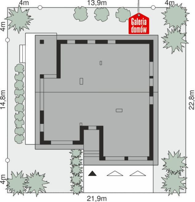 Rzut projektu Dom przy Przyjemnej 30 bis - Sytuacja