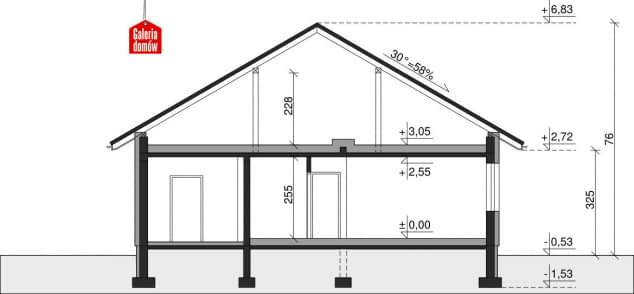 Rzut projektu Dom przy Niezapominajek 6 - Przekrój