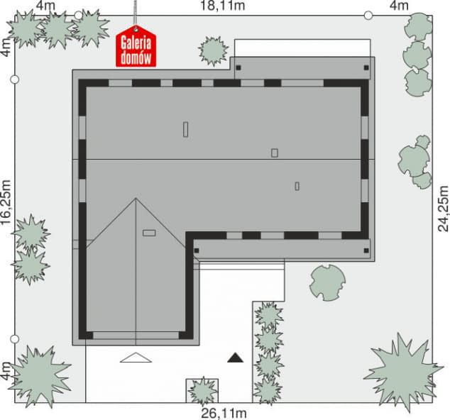 Rzut projektu Dom przy Bukowej 32 - Sytuacja
