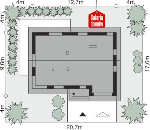 Rzut projektu Dom przy Alabastrowej 57 - Sytuacja