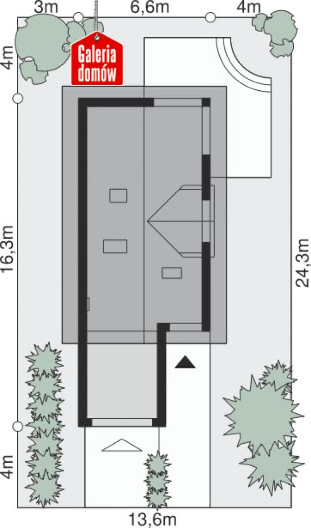 Rzut projektu Dom przy Migdałowej 4 - Sytuacja