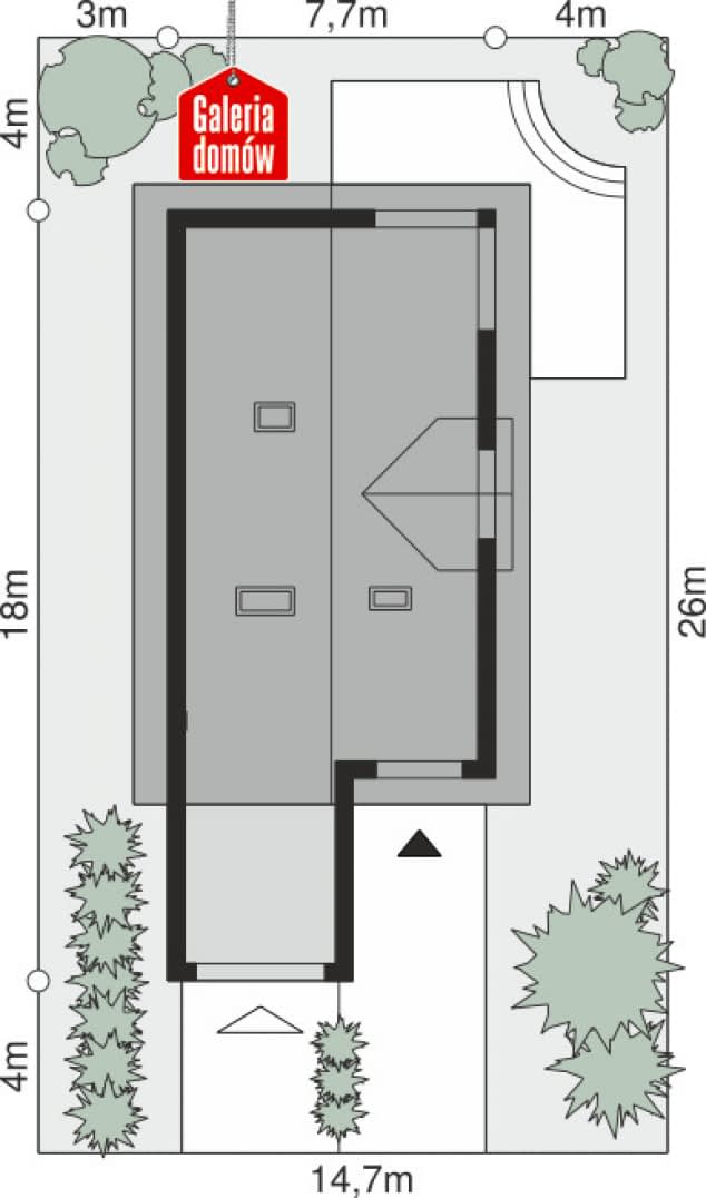 Rzut projektu Dom przy Kolorowej 2 - Sytuacja