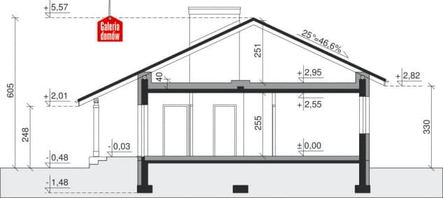 Rzut projektu Dom przy Przyjemnej 32 - Przekrój