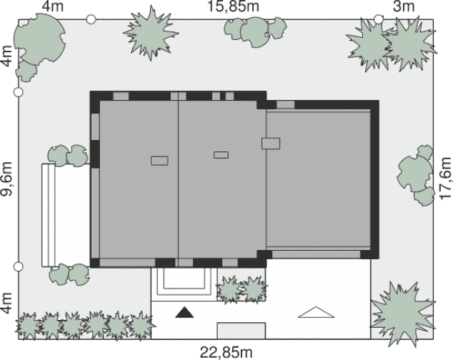 Rzut projektu Dom przy Cyprysowej 58 - Sytuacja