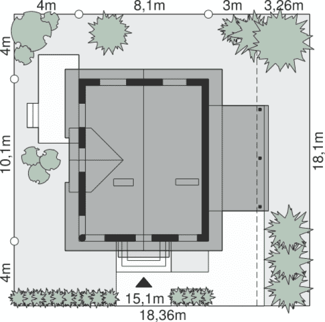 Rzut projektu Dom przy Cyprysowej 59 - Sytuacja