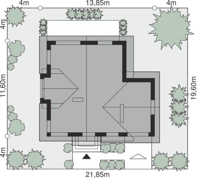 Rzut projektu Dom przy Pomarańczowej 4 - Sytuacja