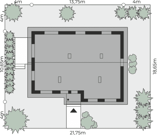 Rzut projektu Dom przy Przyjemnej 34 - Sytuacja