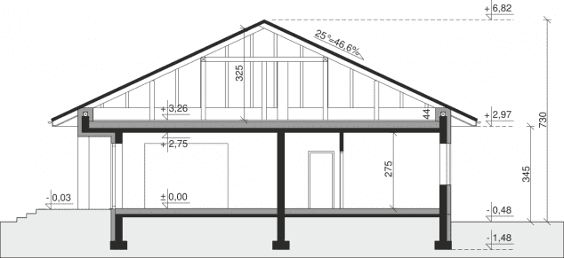 Rzut projektu Dom przy Makowej 6 - Przekrój