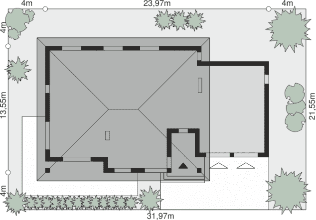 Rzut projektu Dom przy Makowej 6 - Sytuacja