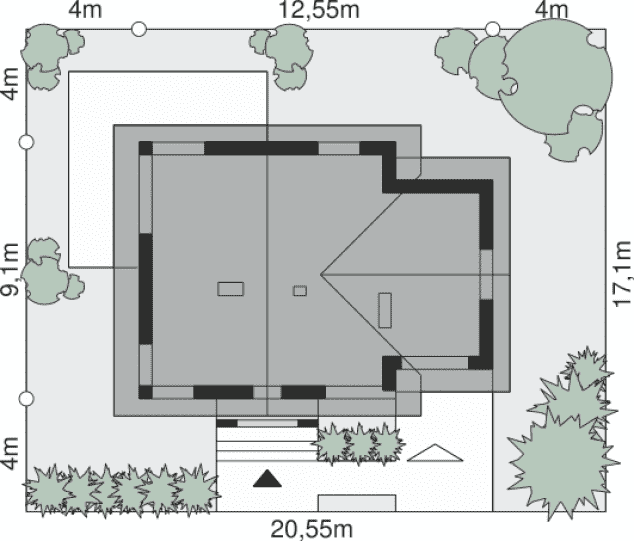Rzut projektu Dom przy Cyprysowej 65 - Sytuacja