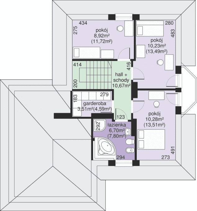 Rzut projektu Dom przy Sielskiej 11 - Przekrój