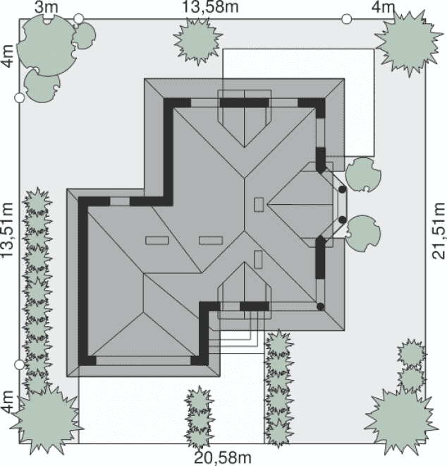 Rzut projektu Dom przy Sielskiej 11 - Sytuacja