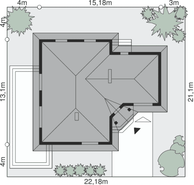 Rzut projektu Dom przy Bajecznej 3 - Sytuacja