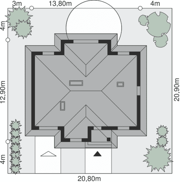 Rzut projektu Dom przy Sadowej 3 - Sytuacja
