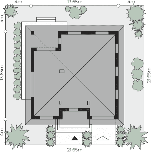 Rzut projektu Dom przy Rubinowej 9 - Sytuacja