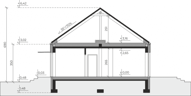 Rzut projektu Dom przy Olchowej 7 - Przekrój