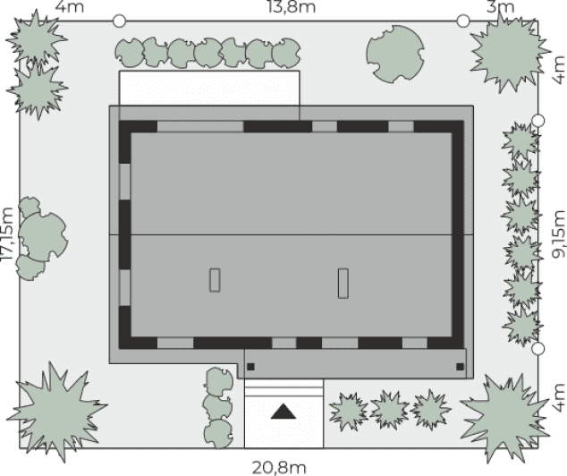 Rzut projektu Dom przy Bukowej 52 - Sytuacja