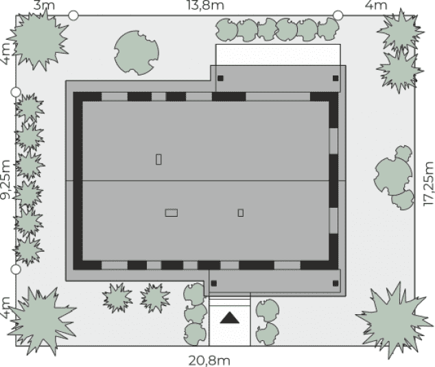 Rzut projektu Dom przy Bukowej 55 - Sytuacja