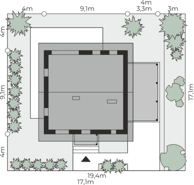 Rzut projektu Dom przy Cyprysowej 70 - Sytuacja