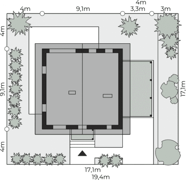 Rzut projektu Dom przy Cyprysowej 68 - Sytuacja