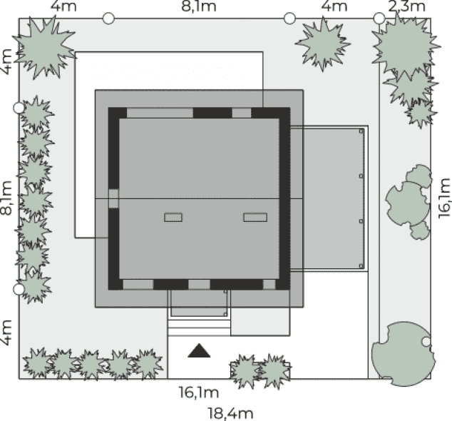 Rzut projektu Dom przy Cyprysowej 76 - Sytuacja