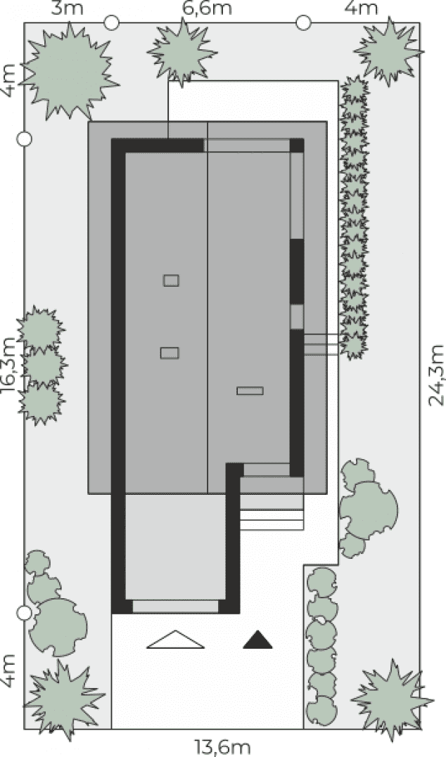 Rzut projektu Dom przy Migdałowej 7 - Sytuacja