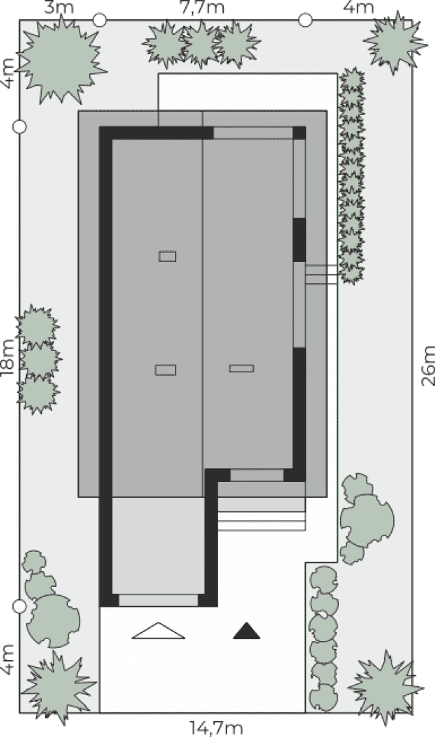Rzut projektu Dom przy Kolorowej 3 - Sytuacja