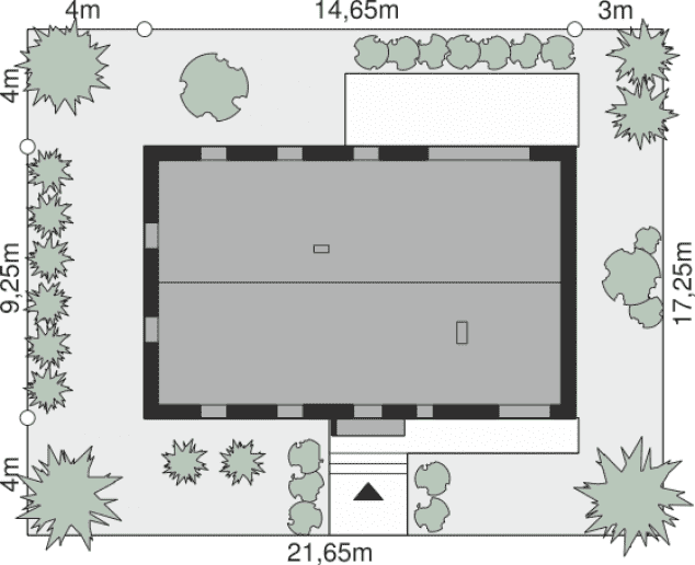 Rzut projektu Dom przy Olchowej - Sytuacja