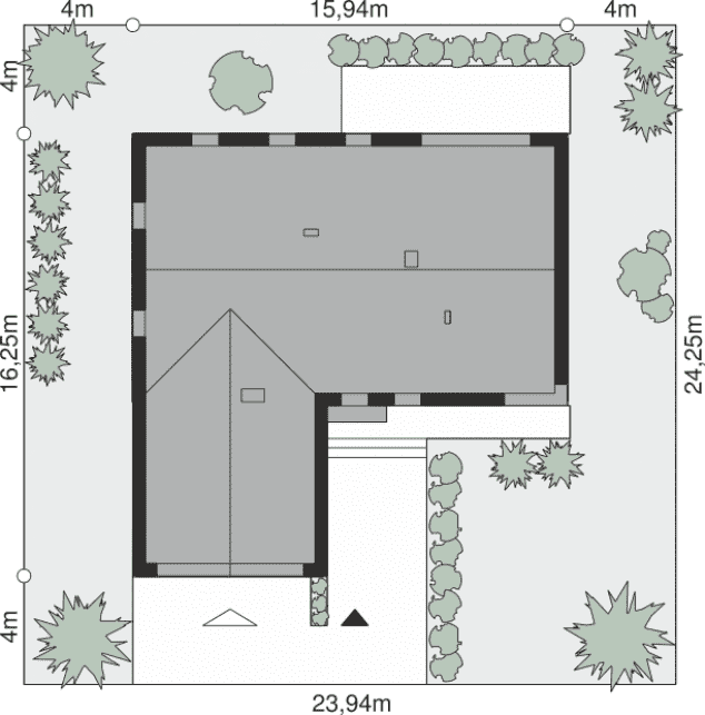 Rzut projektu Dom przy Olchowej 3 - Sytuacja
