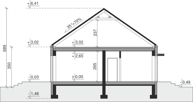 Rzut projektu Dom przy Olchowej 5 - Przekrój