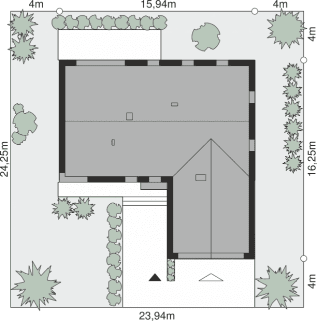 Rzut projektu Dom przy Olchowej 6 - Sytuacja