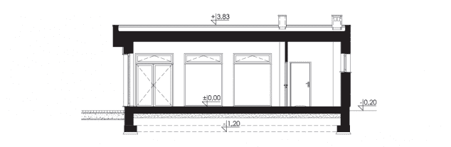 Rzut projektu Lapideus I - Przekrój