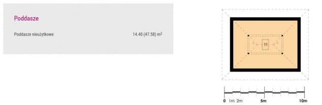 Rzut projektu Vehiculum VII G2 - Rzut poddasza
